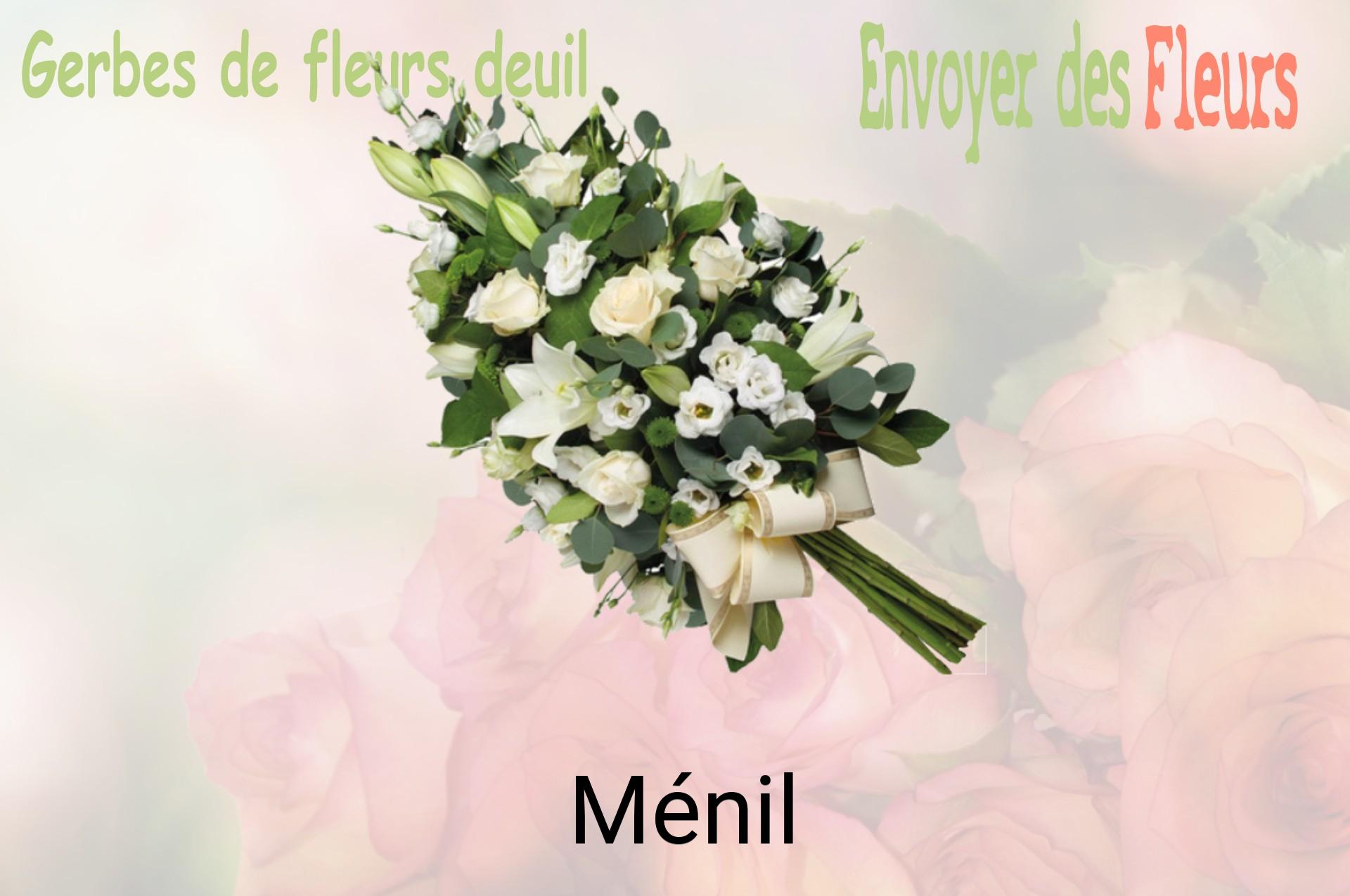 Gerbe de fleurs de deuil livrée à Ménil